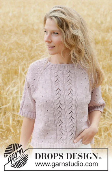 267-19 Rose Blossom Top by DROPS Design