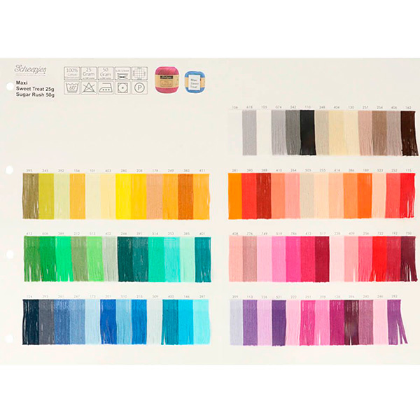 Scheepjes Colour sample card Maxi Sweet Treat & Sugar Rush