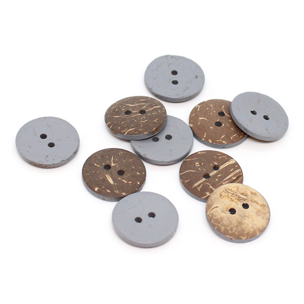 HobbyArts Coloured Coconut buttons Grey 20 mm, 10 pcs