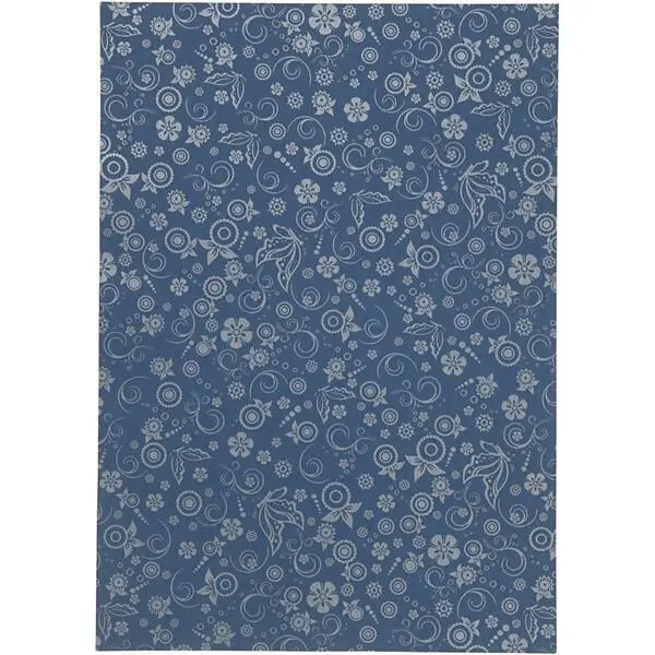 Paper, A4, Silver print patter Blue