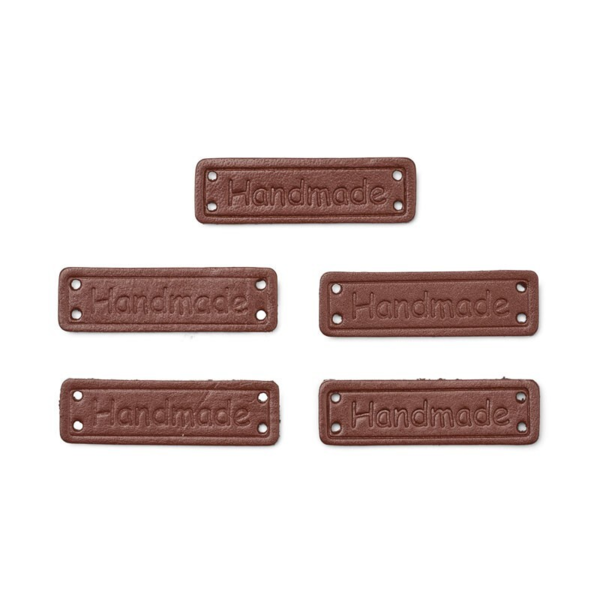 HobbyArts Leather Labels, Handmade, Brown, 5 pcs