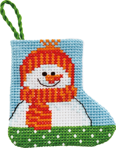 Embroidery Kit Snowman 7 x 7 cm / 2.76 x 2.76 in