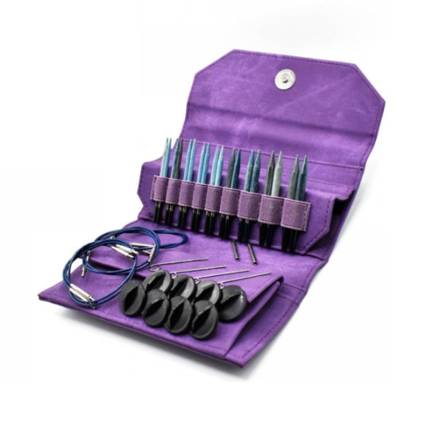 LYKKE Interchangeable Circular Needle Set Indigo, Violet, 9 cm