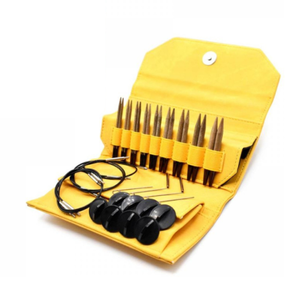 LYKKE Interchangeable Circular Needle Set Umber, Yellow, 9 cm
