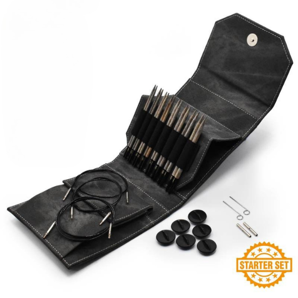 LYKKE Interchangeable Circular Needle Set Driftwood, Starter Set, Grey, 13 cm