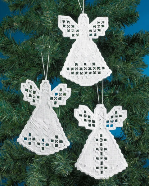Embroidery Kit Hardanger Angels 3 Pack 10 x 15 cm / 3.94 x 5.91 in