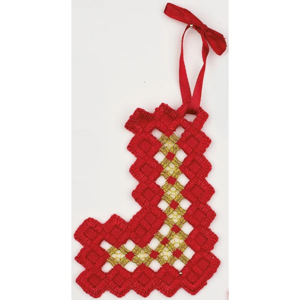 Christmas Hardanger Red 9 x 9 cm
