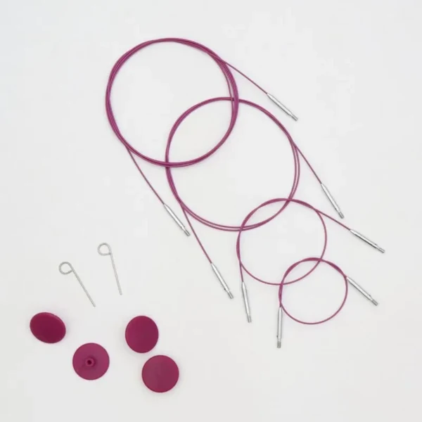 KnitPro Thin & Flex Wire, Purple Swivel, 40-150 cm