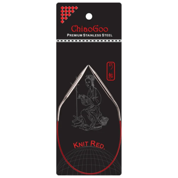 ChiaoGoo Circular Needles Knit Red Stainless Steel (23-100 cm) 30 cm