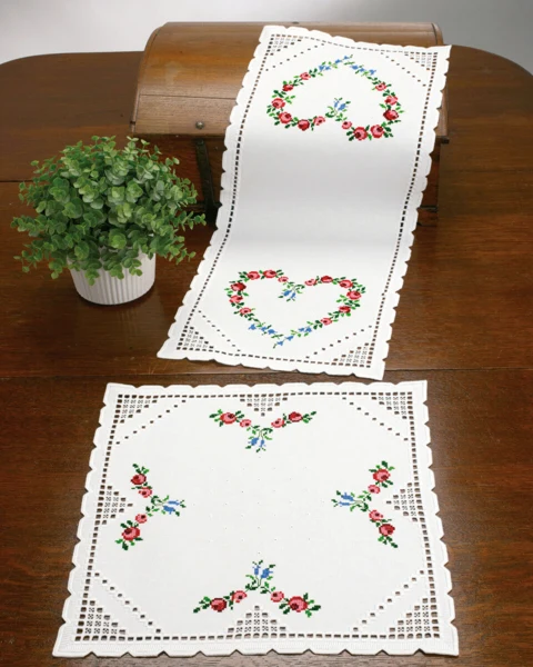 Embroidery Kit Hardanger Heart 40 x 40 cm / 16 x 16 in