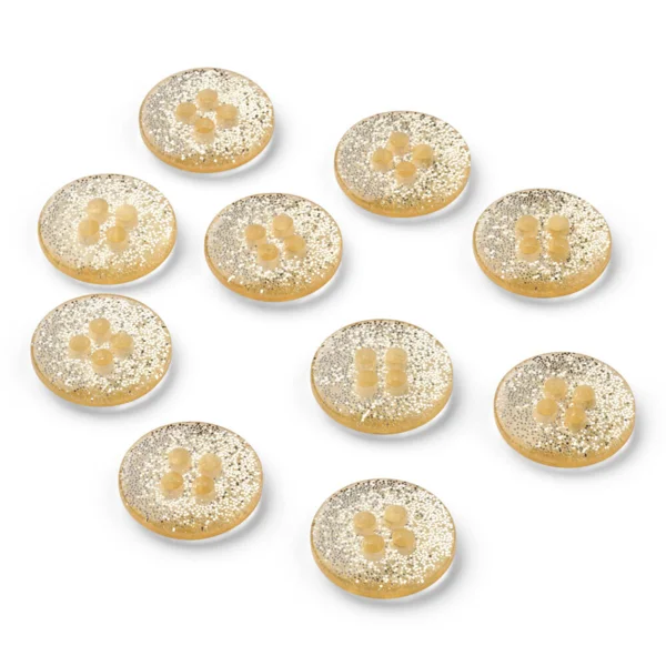 LindeHobby Glitter Buttons, Light Yellow, 12 mm, 10 pcs