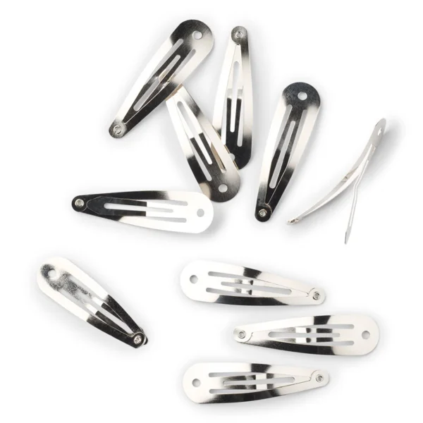 LindeHobby Hair Clips, Silver, 45x14 mm, 10 pcs