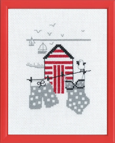 Embroidery Kit Red Bath House R5741 18 x 14 cm / 7 x 6 in
