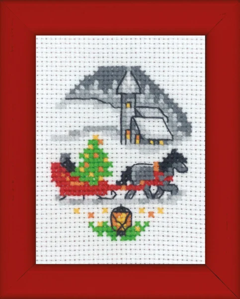 Embroidery Kit Kane Christmas Picture 6 x 8 cm / 2.36 x 3.15 in