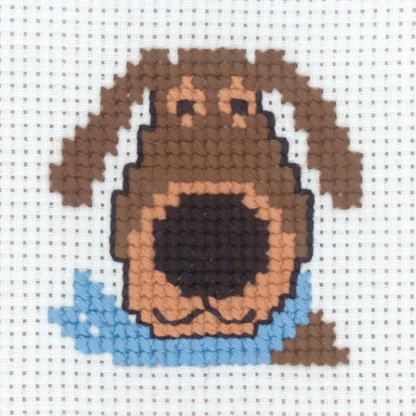 Embroidery Kit Dog 8 x 8 cm / 3.15 x 3.15 in