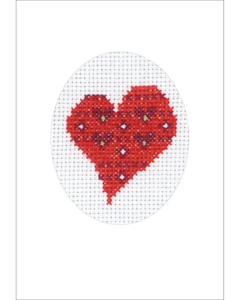 Embroidery Kit Hearts w/ hearts 5883/00 9 x 13 cm / 3.54 x 5.12 in