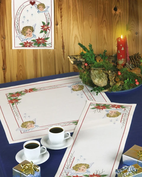 Embroidery Kit Christmas Angel 57 x 57 cm / 22.44 x 22.44 in