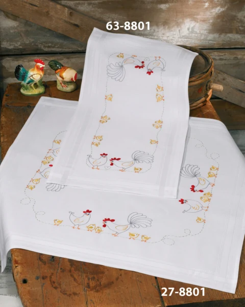 Embroidery Kit The Chicken Family 80 x 80 cm / 31.50 x 31.50 in