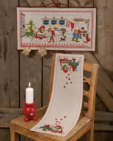 Embroidery Kit Elf Kitchen B5135/55 55 x 30 cm / 21.65 x 11.81 in