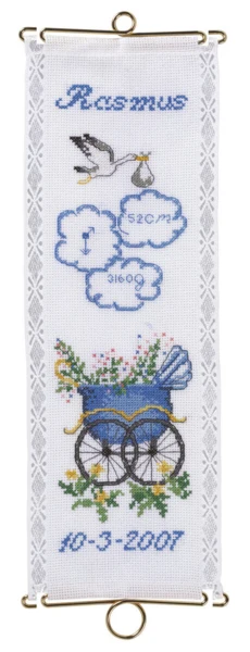 Embroidery Kit Christening Rasmus 12 x 35 cm / 4.72 x 13.78 in m/5188/12