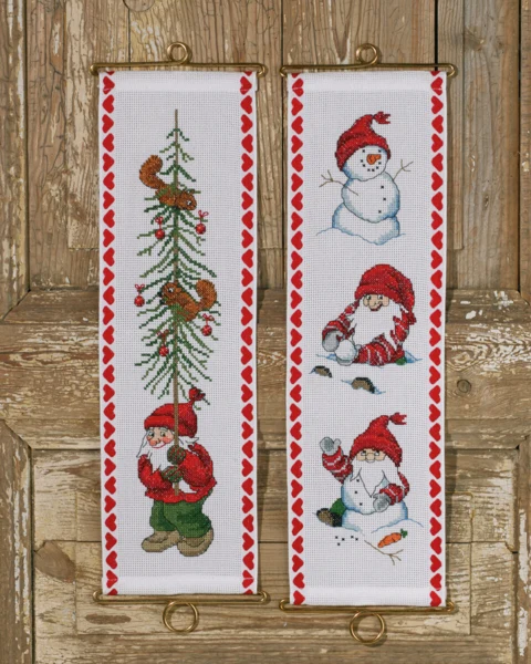 Embroidery Kit Elf w/ tree M/5188/12 12 x 39 cm / 4.72 x 15.35 in