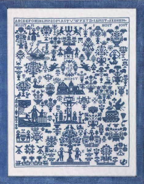 Embroidery Kit Name Plate, Blue 59 x 45 cm / 23.23 x 17.72 in