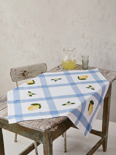 Embroidery Kit Lemon & Flower 85 x 85 cm / 33.46 x 33.46 in