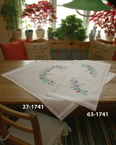 Embroidery Kit Flowers in Cross Stitch 40 x 80 cm / 15.75 x 31.5 in