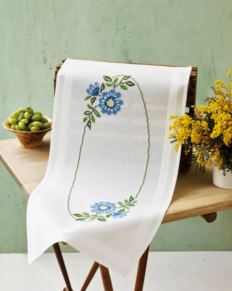 Embroidery Kit Flowers in Cross Stitch 40 x 80 cm / 15.75 x 31.50 in