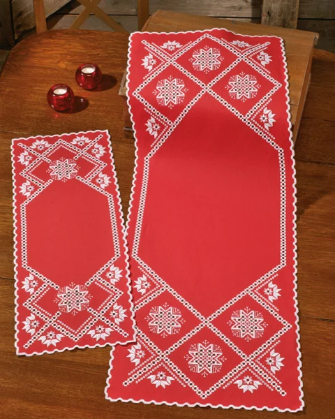 Embroidery Kit Hardanger snowflake 27 x 68 cm / 10.63 x 26.77 in