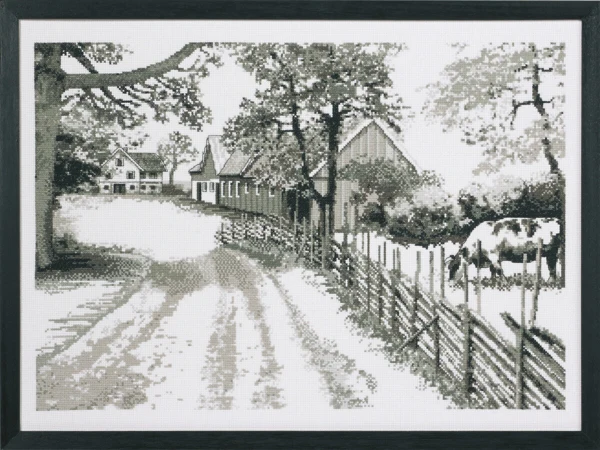 Embroidery Kit Graphic Farm 42 x 58 cm / 16.54 x 22.83 in