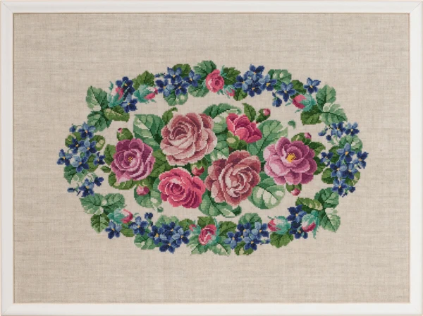 Embroidery Kit Roses 60 x 44 cm / 23.62 x 17.32 in