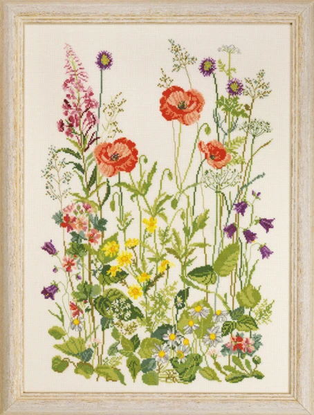 Embroidery Kit Poppies aida 33 x 45 cm / 12.99 x 17.72 in R5409 #