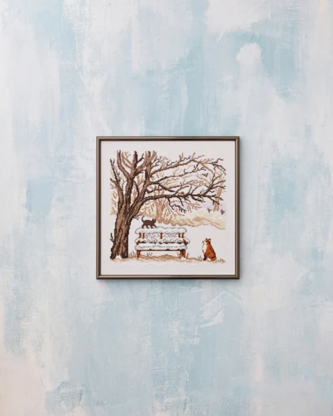 Embroidery Kit Winter Fox 30 x 30 cm / 12 x 12 in