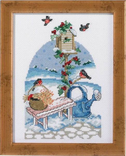 Embroidery Kit Birdhouse R5352 18 x 23 cm / 7 x 9 in