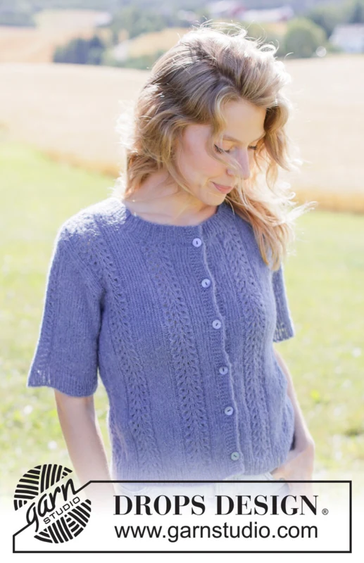 266-9 Lilac Serenade Cardigan by DROPS Design
