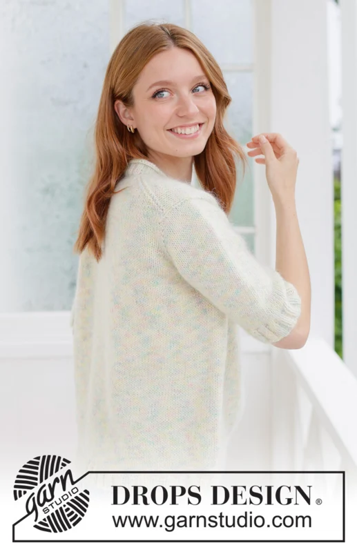 266-29 Pastel Bloom Sweater by DROPS Design