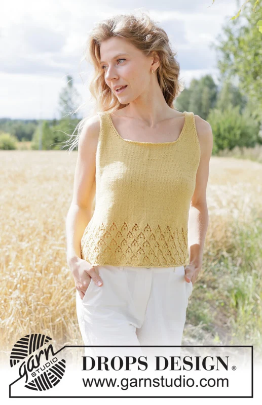 268-14 Sunflower Slip Top by DROPS Design