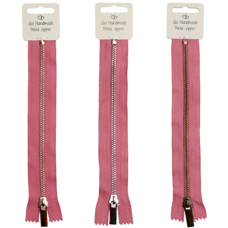 Go Handmade Metal Zipper Pink: Gold, silver and bronze