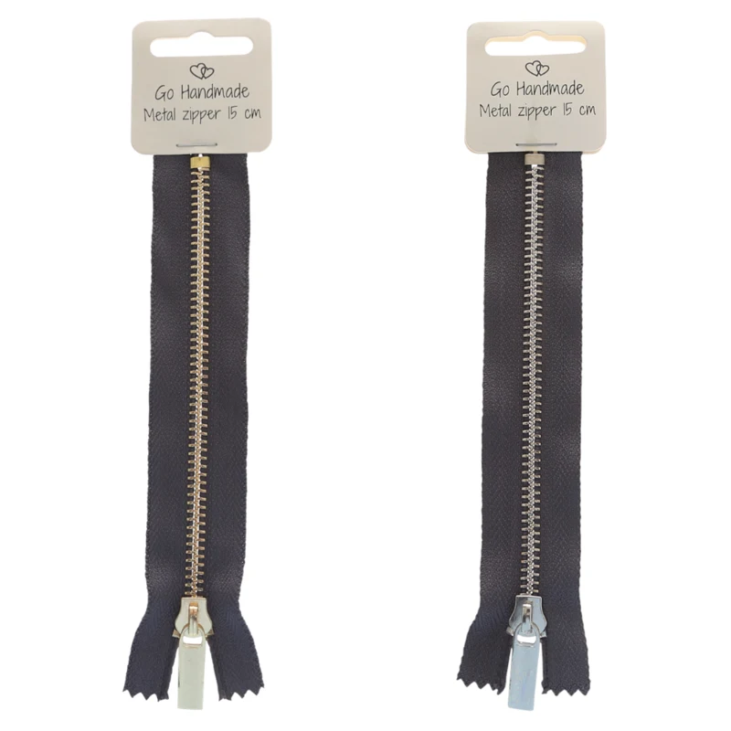 Go Handmade Metal Zipper Grey: Gold and silver