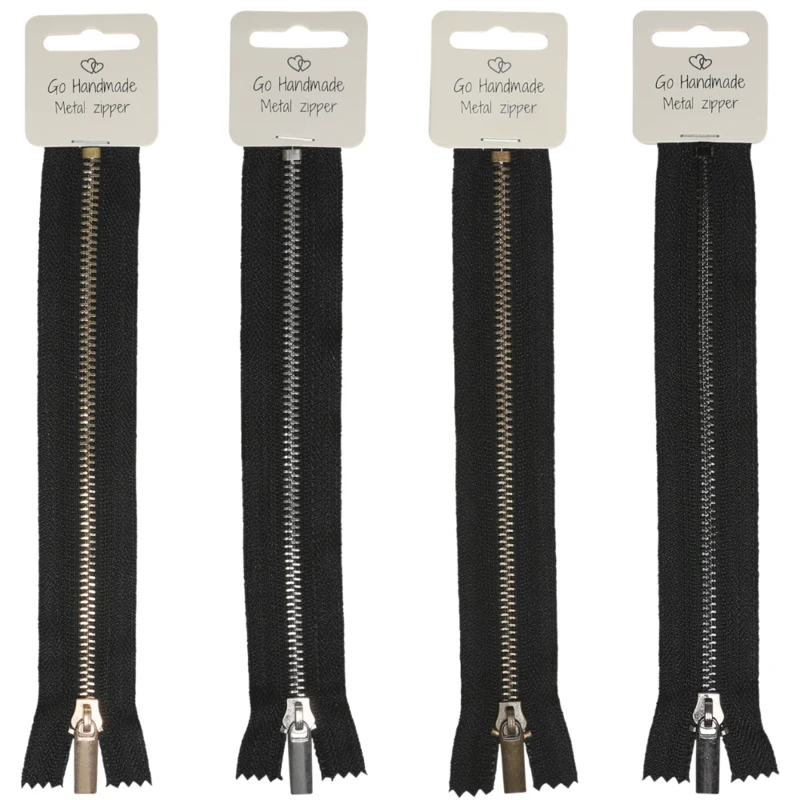 Go Handmade Metal Zipper Black: Gold, silver, bronze and dark grey