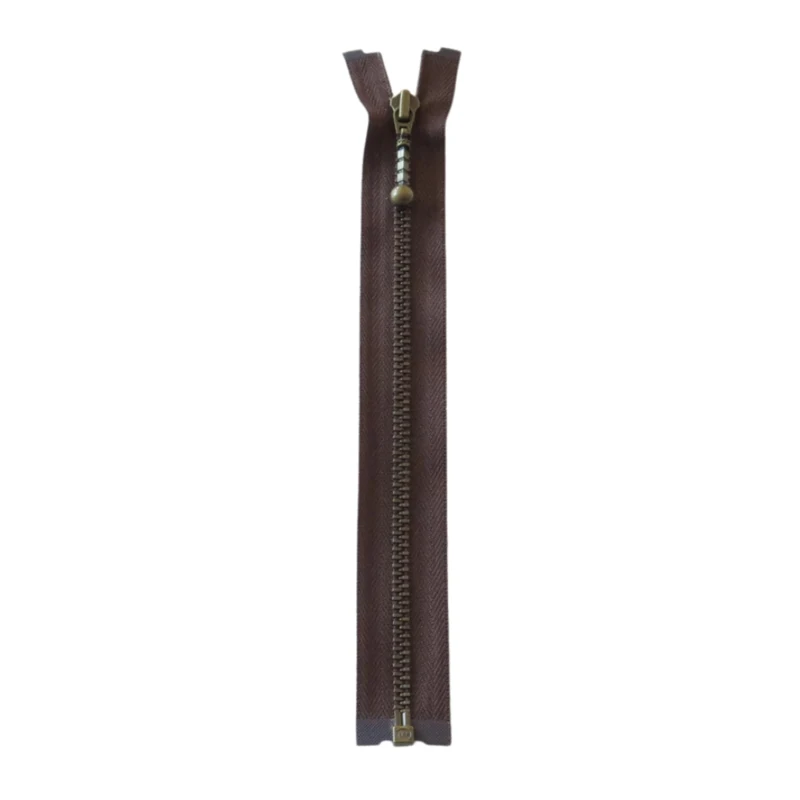 YKK Divisible Metal Zip 4 mm (25-65 cm) 570 Brown, Antique brass