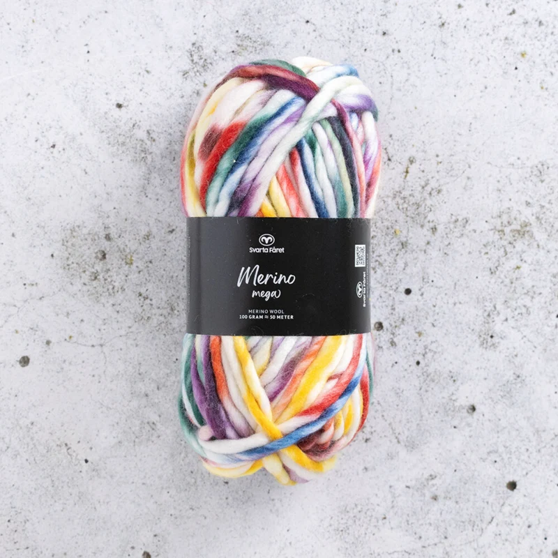 Svarta Fåret Merino Mega 10 Dark rainbow