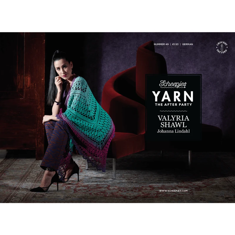 Pattern: The After Party No.49 English - Valyria Shawl - can only be bought together with 1 ngl Whirl