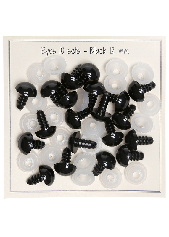 Go Handmade Sikkerhedsøjne Sorte 12mm (10 par)