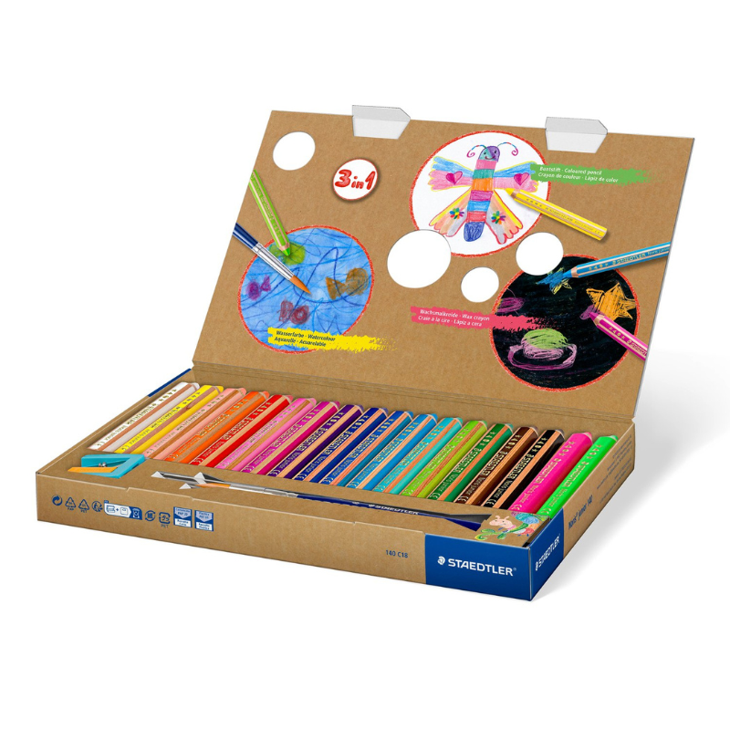 STAEDTLER Buddy 3-in-1 Colour Pencils, 18 pcs