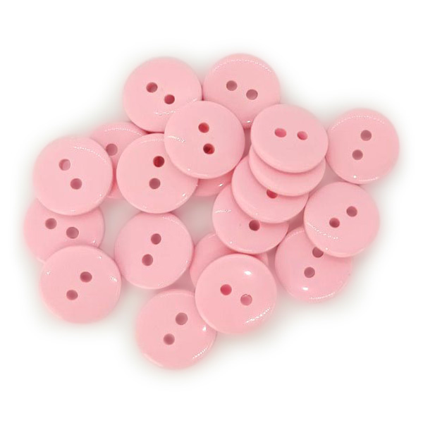 HobbyArts Round Plastic Buttons Pink, 12.5 mm, 20 pcs