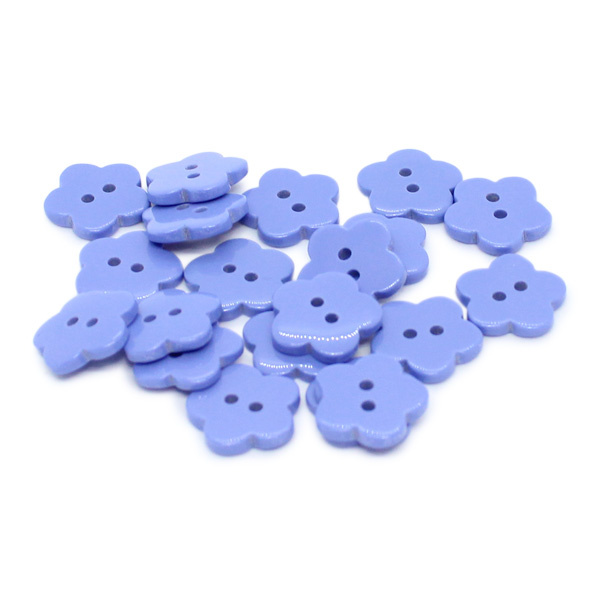 HobbyArts Plastikknapper Lilla Blomst, 15mm, 20 stk