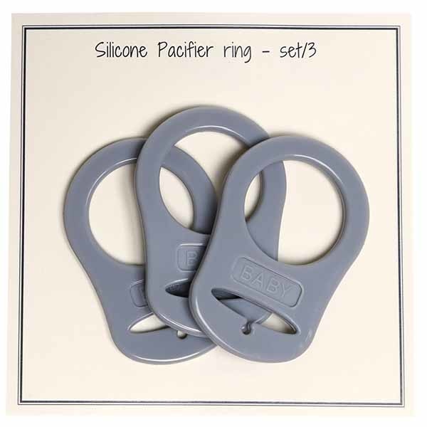 Go Handmade Silikone Suttekæde Adapter 3 stk Ensfarvet grå