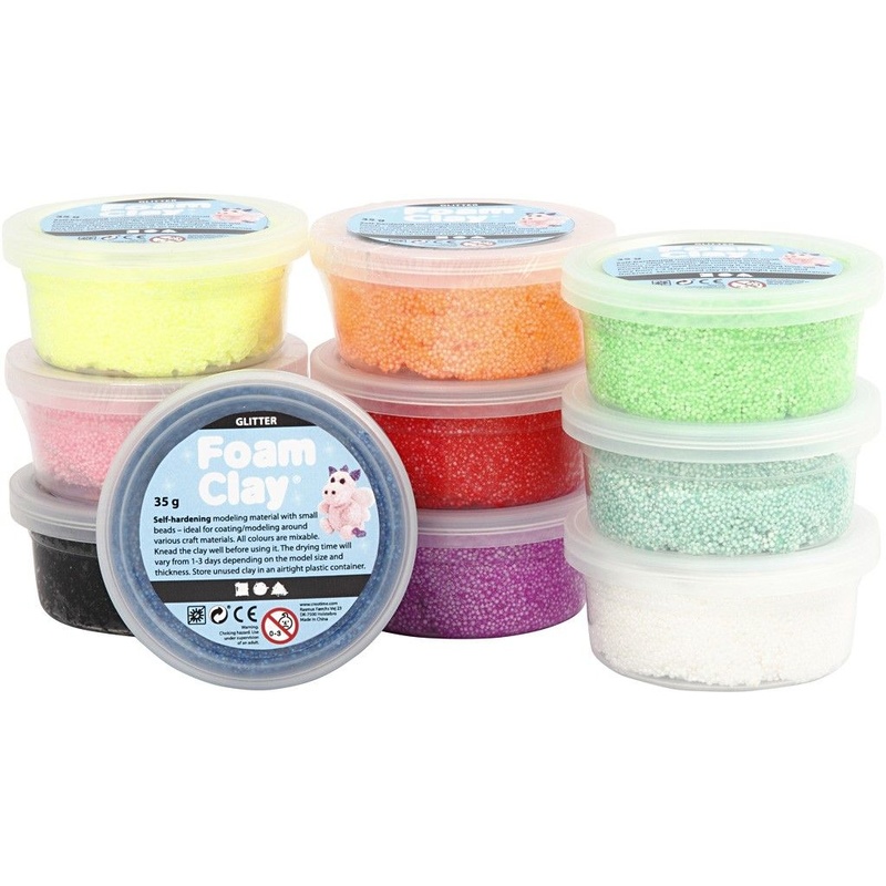 Foam Clay Glitter, 10x35 g
